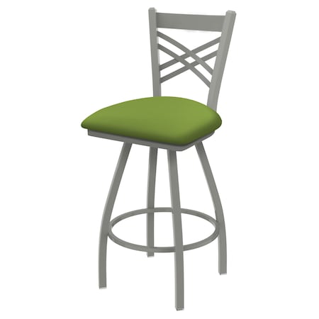 Holland Bar Stool Co 36" Swivel X-Tall Bar Stool, Nickel Finish, Canter Green Seat X820